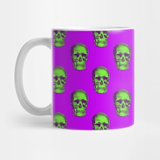 Green Skull Halloween Pattern Mug